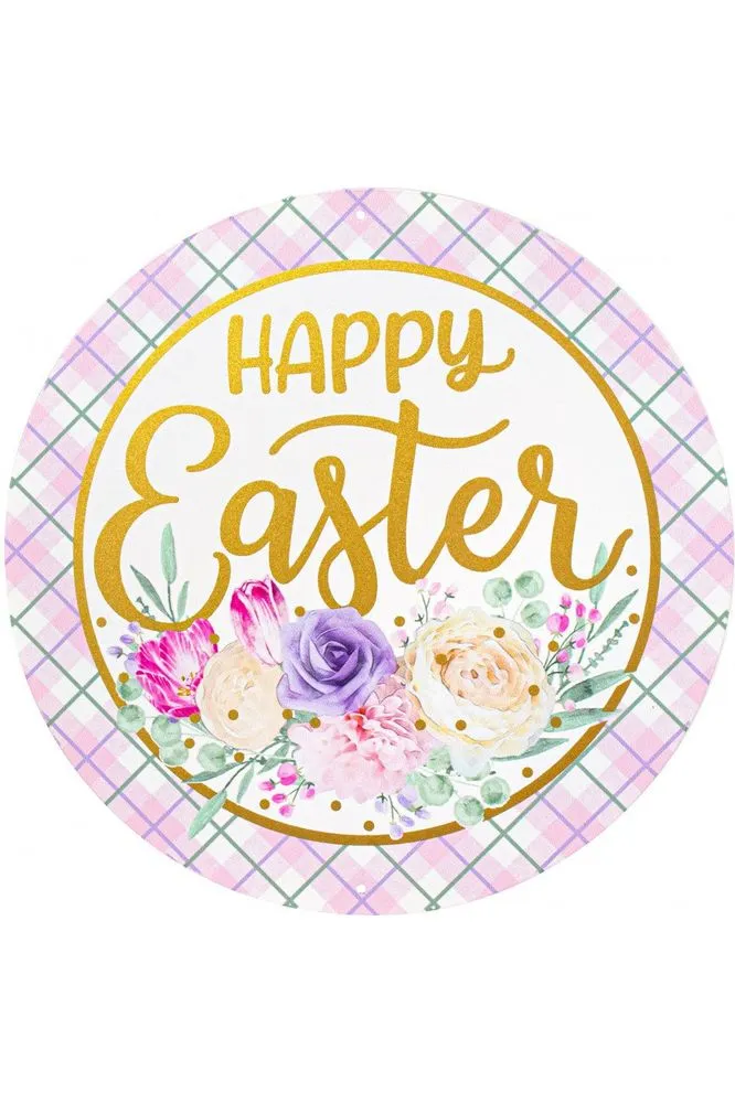 12" Metal Sign: Foil Happy Easter