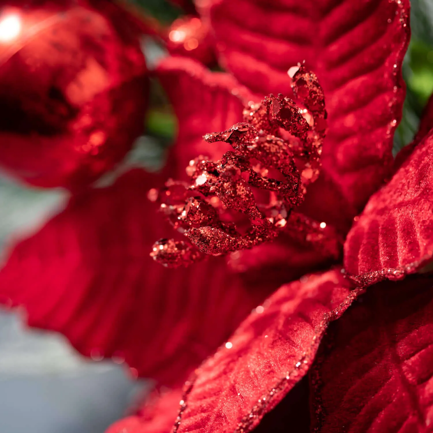 24" Poinsettia And Pine Wreath