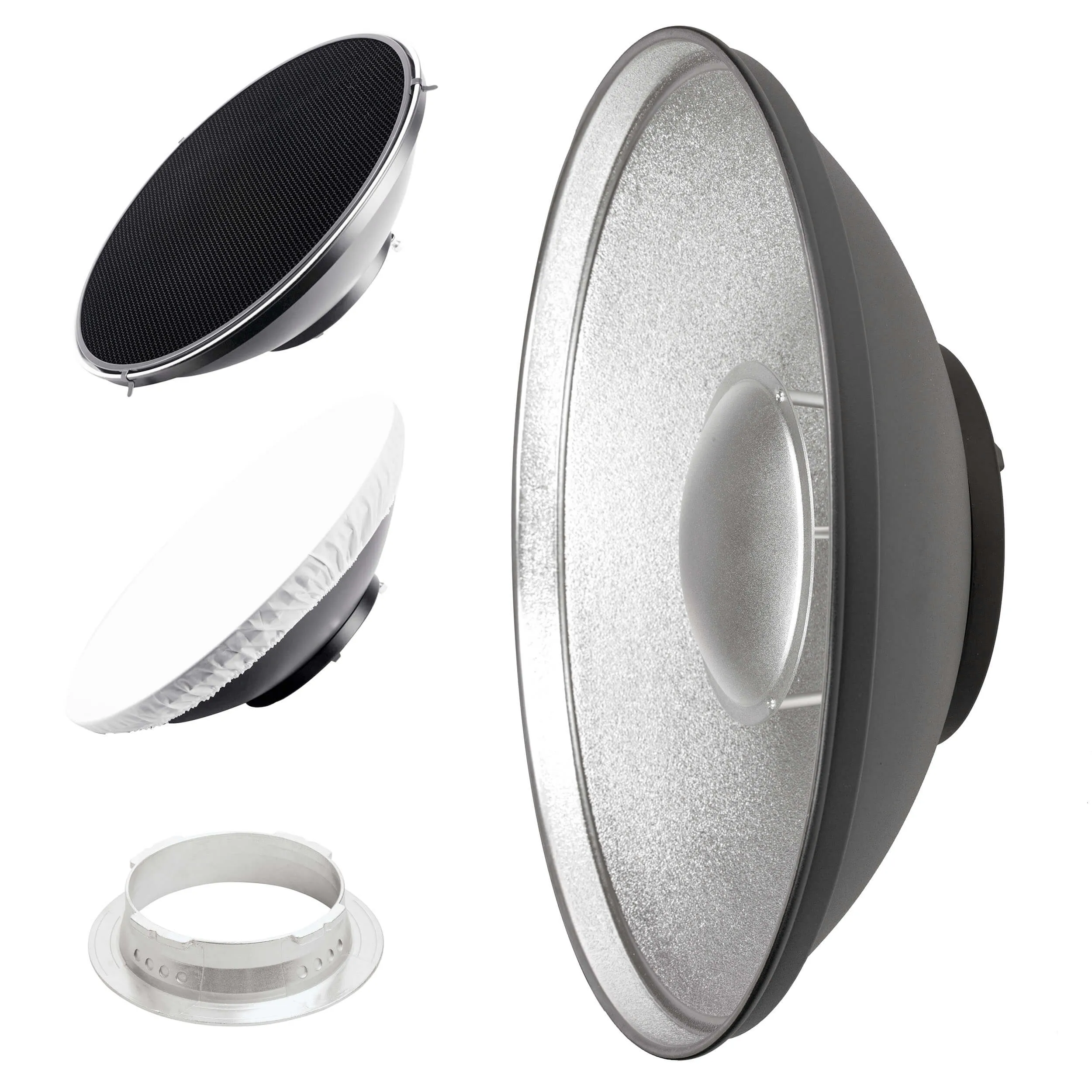 42cm (16.5") Silver Beauty Dish Lighting Studio with Grid