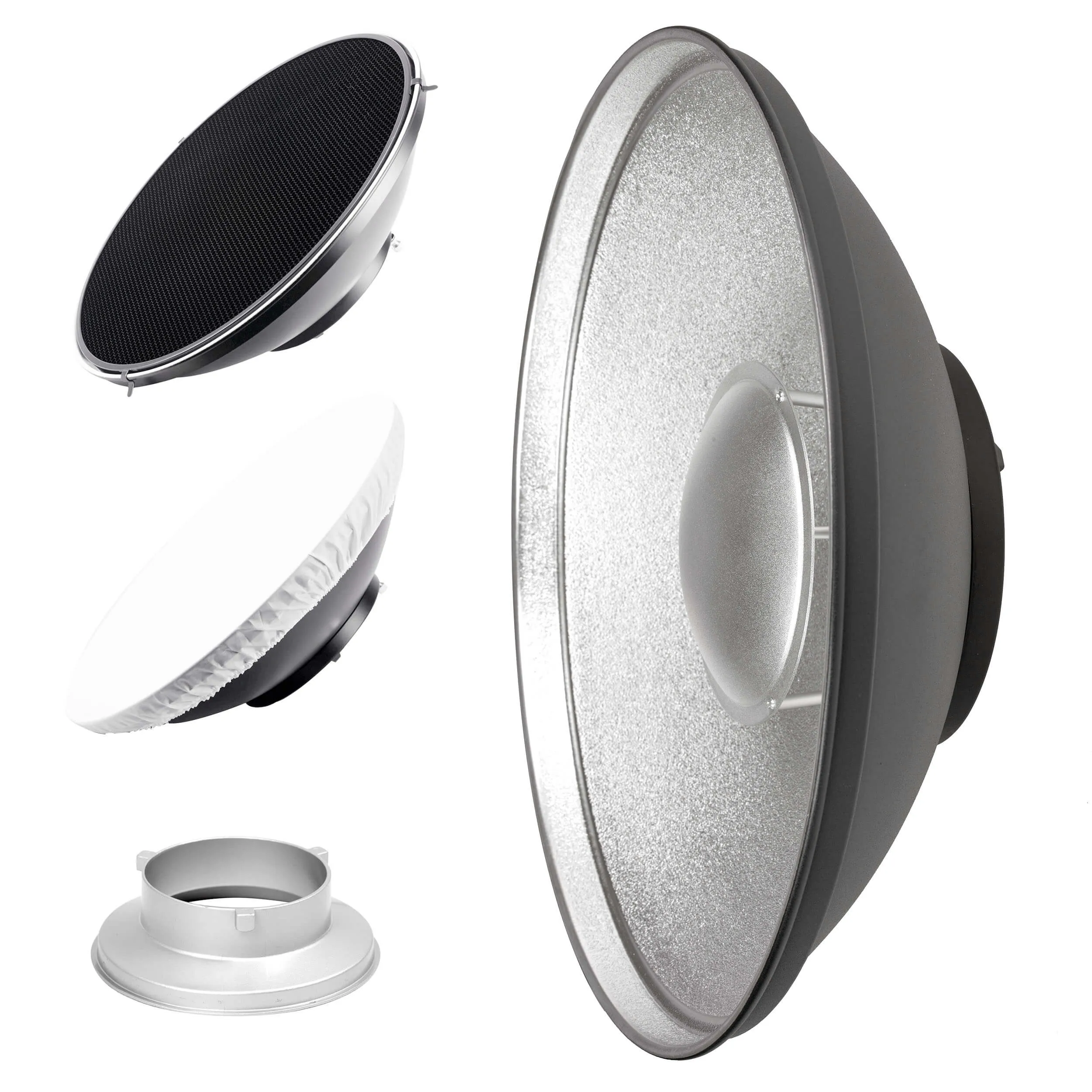 42cm (16.5") Silver Beauty Dish Lighting Studio with Grid