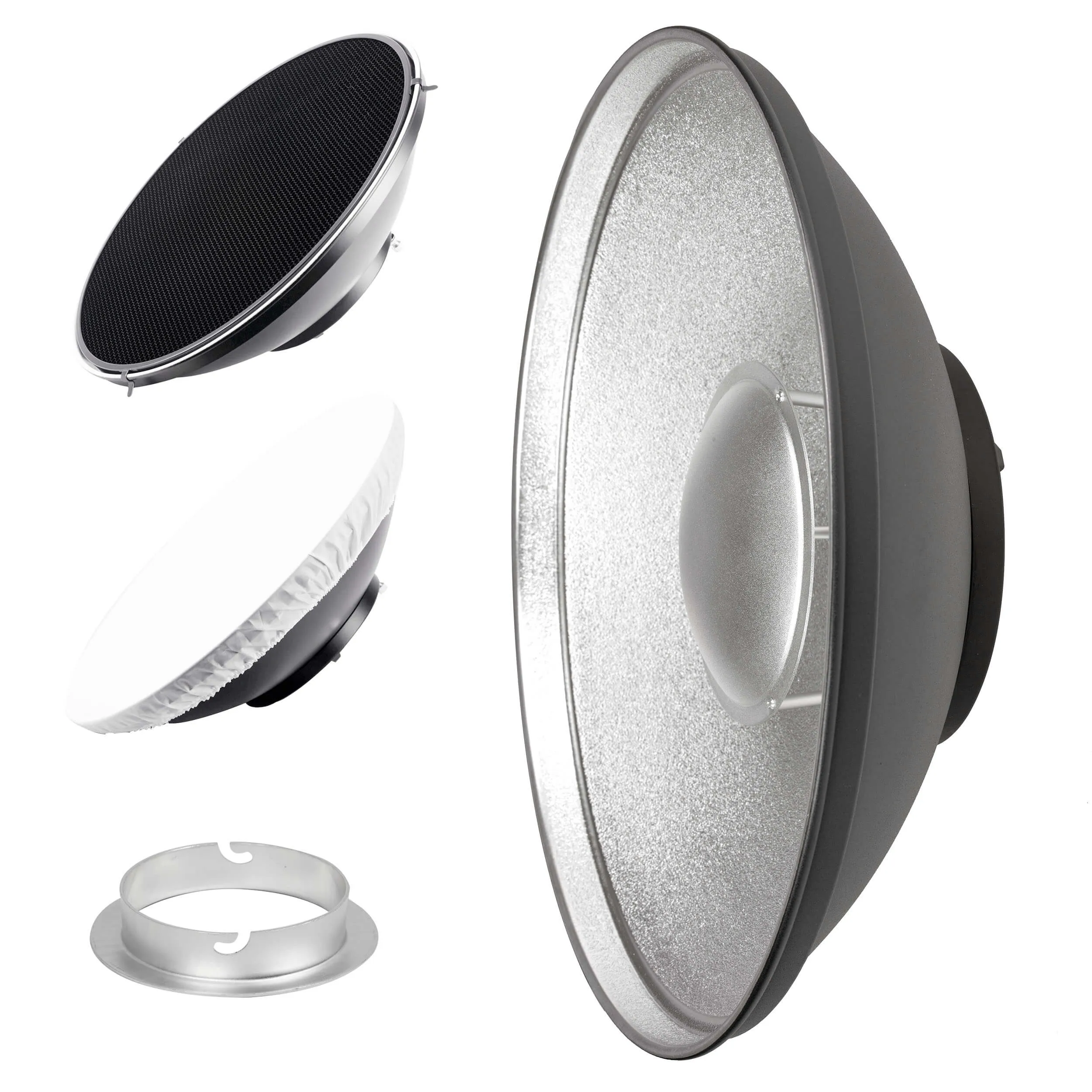 42cm (16.5") Silver Beauty Dish Lighting Studio with Grid