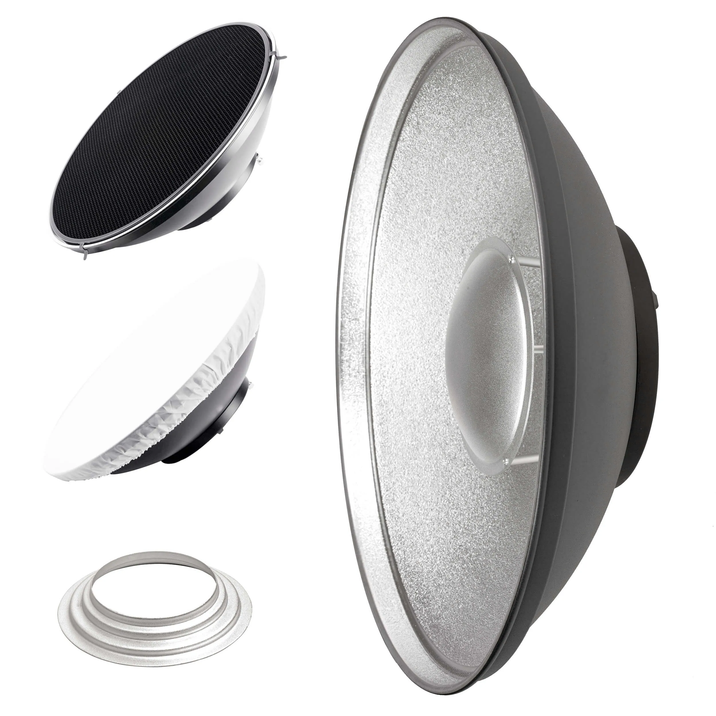 42cm (16.5") Silver Beauty Dish Lighting Studio with Grid