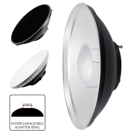 42cm (16.5") Silver Beauty Dish Lighting Studio with Grid