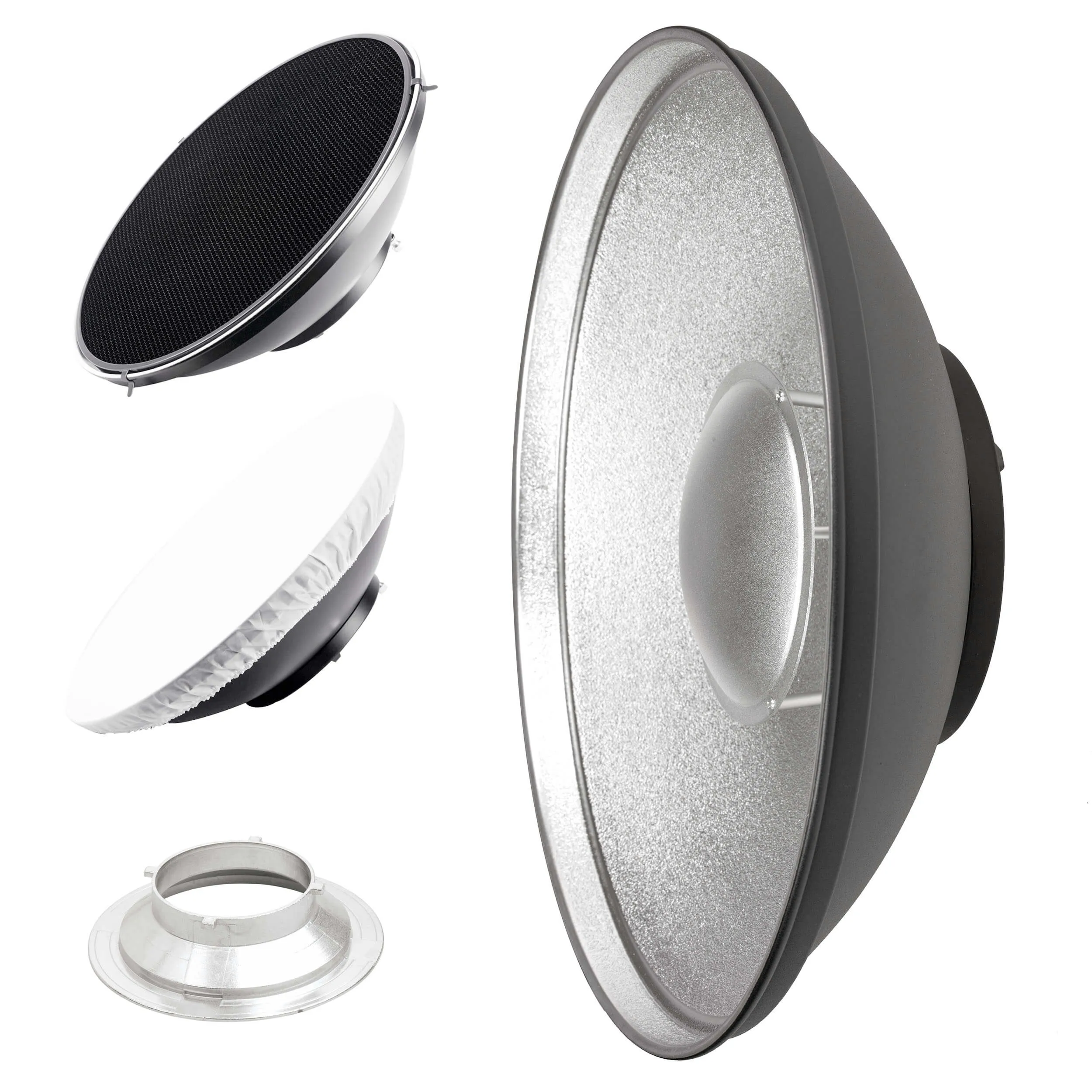 42cm (16.5") Silver Beauty Dish Lighting Studio with Grid