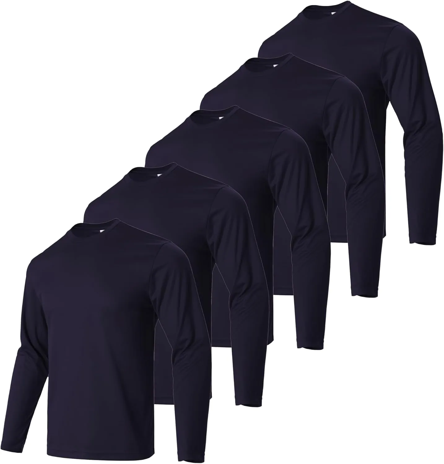 5 Pack Men's T-Shirts,Long Sleeve Athletic Shirt Men,Quick Drying Soft Moisture Wicking Odor Protection