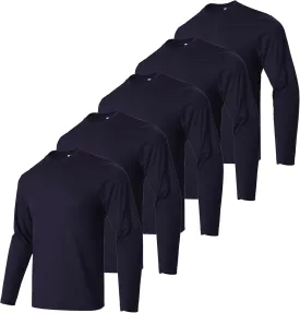 5 Pack Men's T-Shirts,Long Sleeve Athletic Shirt Men,Quick Drying Soft Moisture Wicking Odor Protection