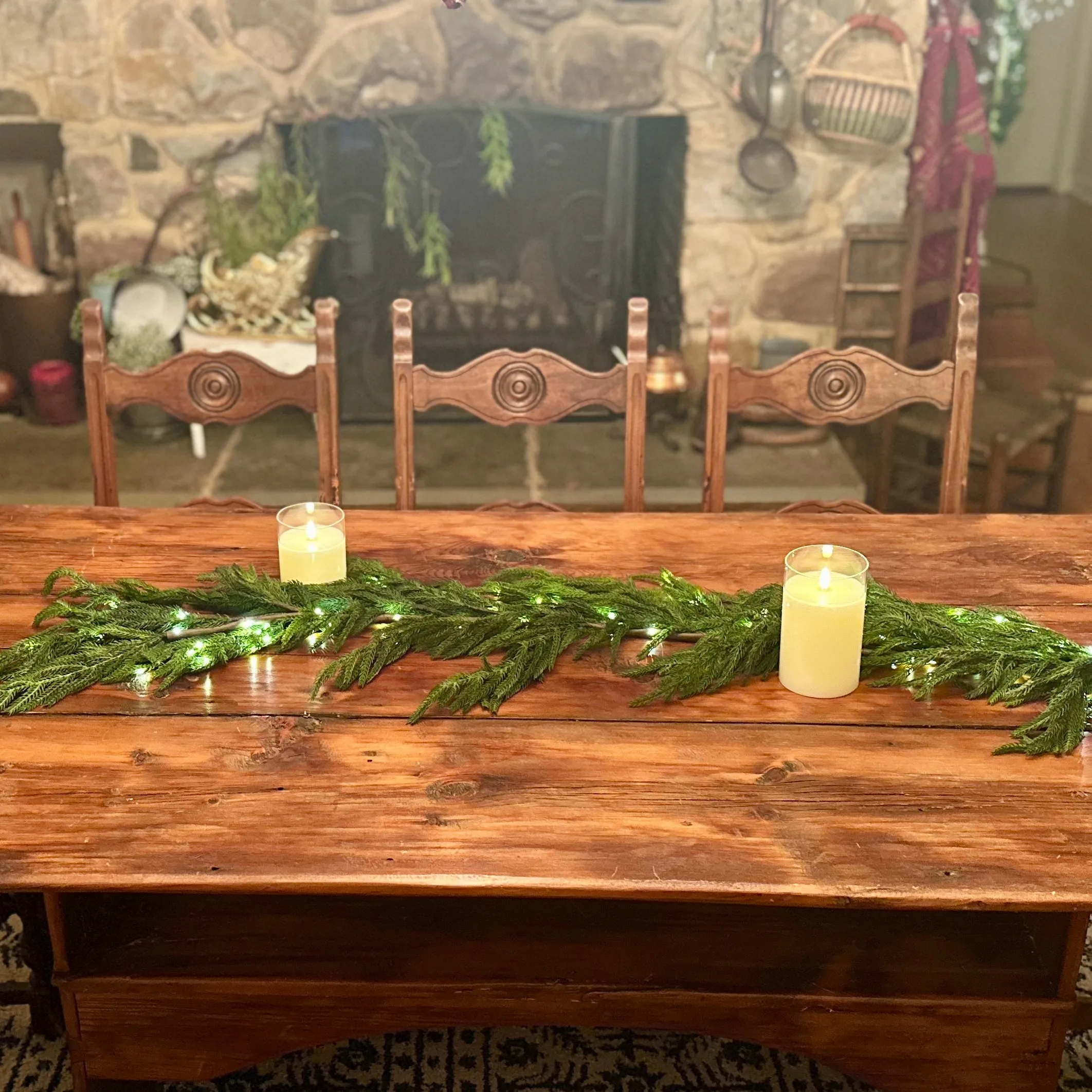60" Natural Touch Norfolk Pine Garland for Just Jill w/ Lights-ADVANCE ORDER 11/4 SHIP