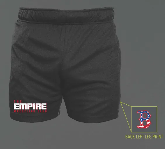6" Mesh Shorts-Unisex--The Empire Wrestling Club - Black