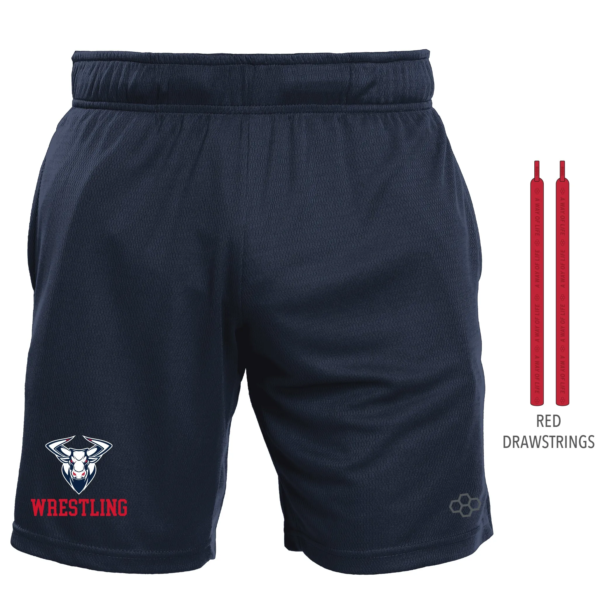 8" Mesh Shorts-Unisex--Smithtown West Wrestling Team Store Navy