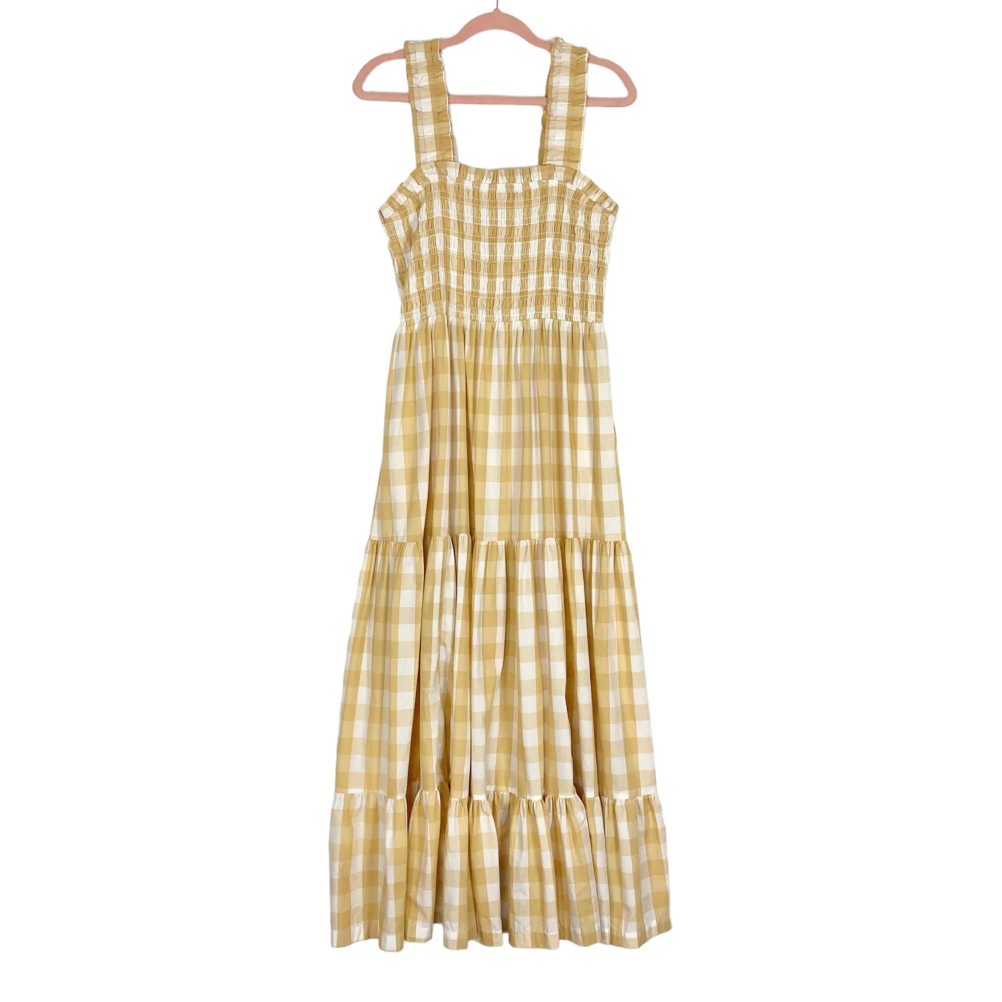 Abercrombie & Fitch Yellow Gingham Smocked Bodice Dress- Size XL (sold out online)