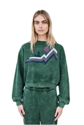 Alpine Crop Sweatshirt, Mineral Jade