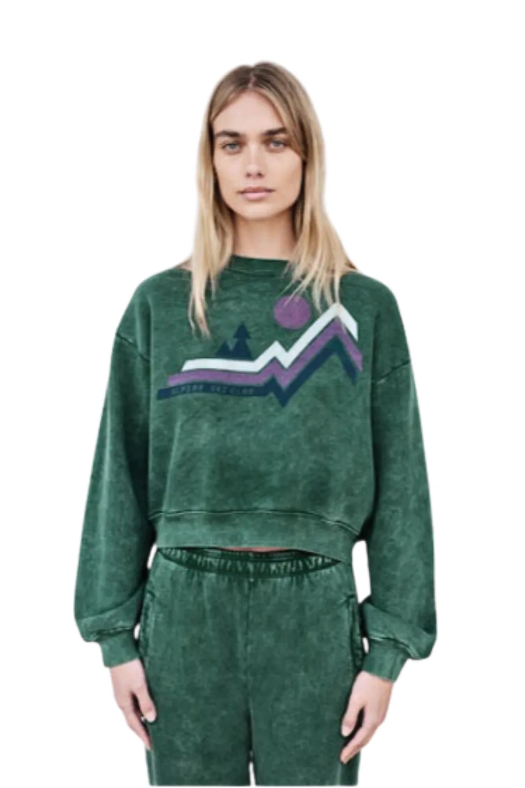 Alpine Crop Sweatshirt, Mineral Jade