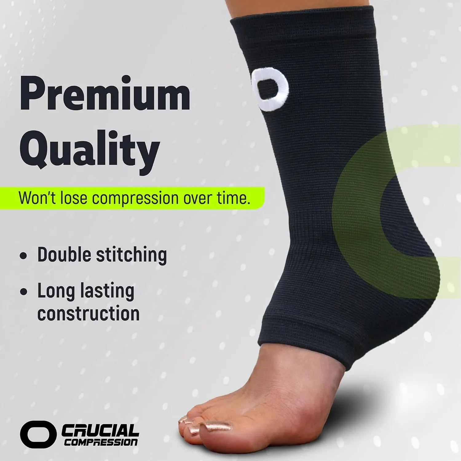 Ankle Brace Compression Support Sleeve (1 Pair) - BEST Ankle Compression Socks for Plantar Fasciitis, Arch Support, Foot & Ankle Swelling, Achilles Tendon, Joint Pain, Injury Recovery, Heel Spurs