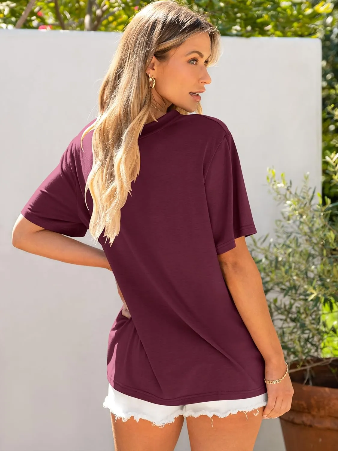 ANRABESS Womens Oversized T Shirts Short Sleeve Crewneck Tops Casual Loose Basic Tee Shirts 2025 Summer Trendy Outfits