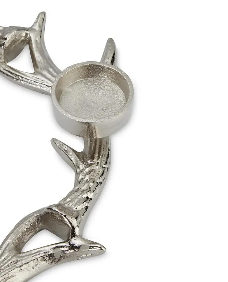 Antler Ring Silver Tealight Holder