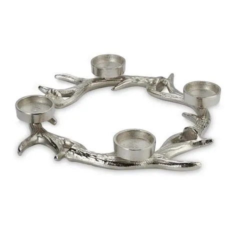 Antler Ring Silver Tealight Holder