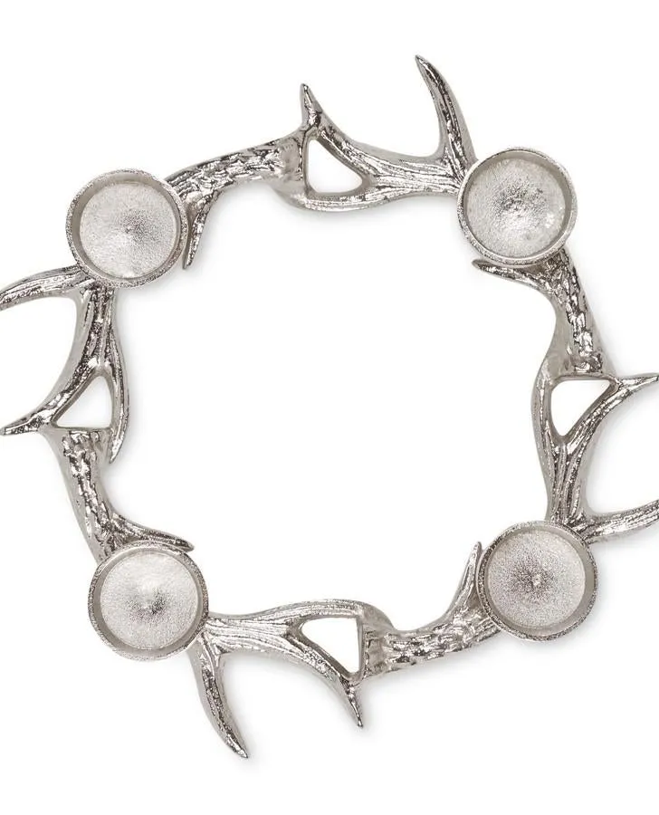 Antler Ring Silver Tealight Holder
