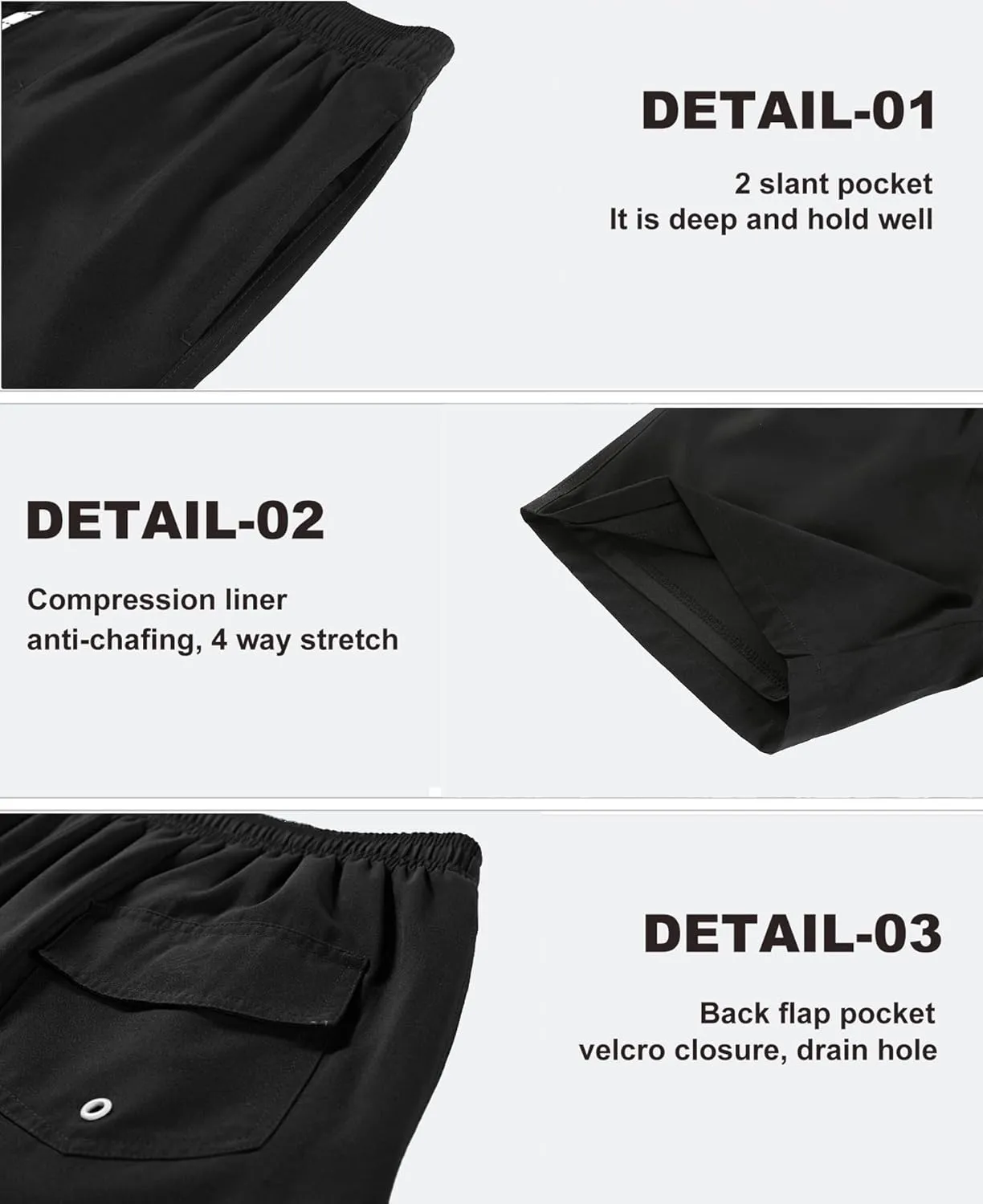 APTRO Men's Swim Trunks with Compression Liner 5 Inch Bathing Suit Beach Swimsuits