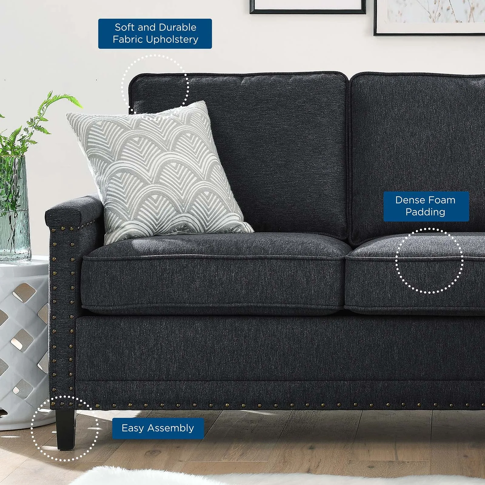Ashton Upholstered Fabric Sectional Sofa by Modway