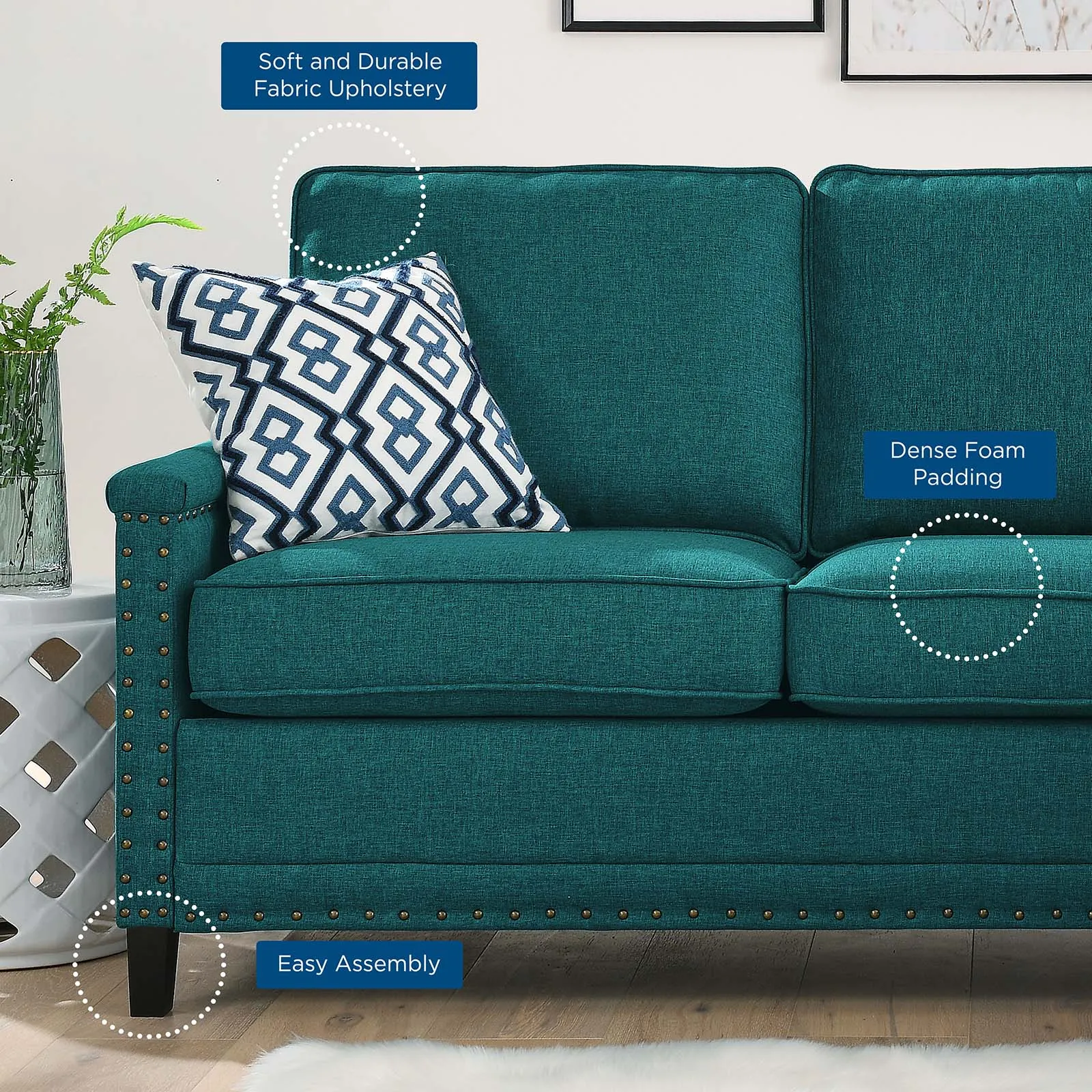 Ashton Upholstered Fabric Sectional Sofa by Modway
