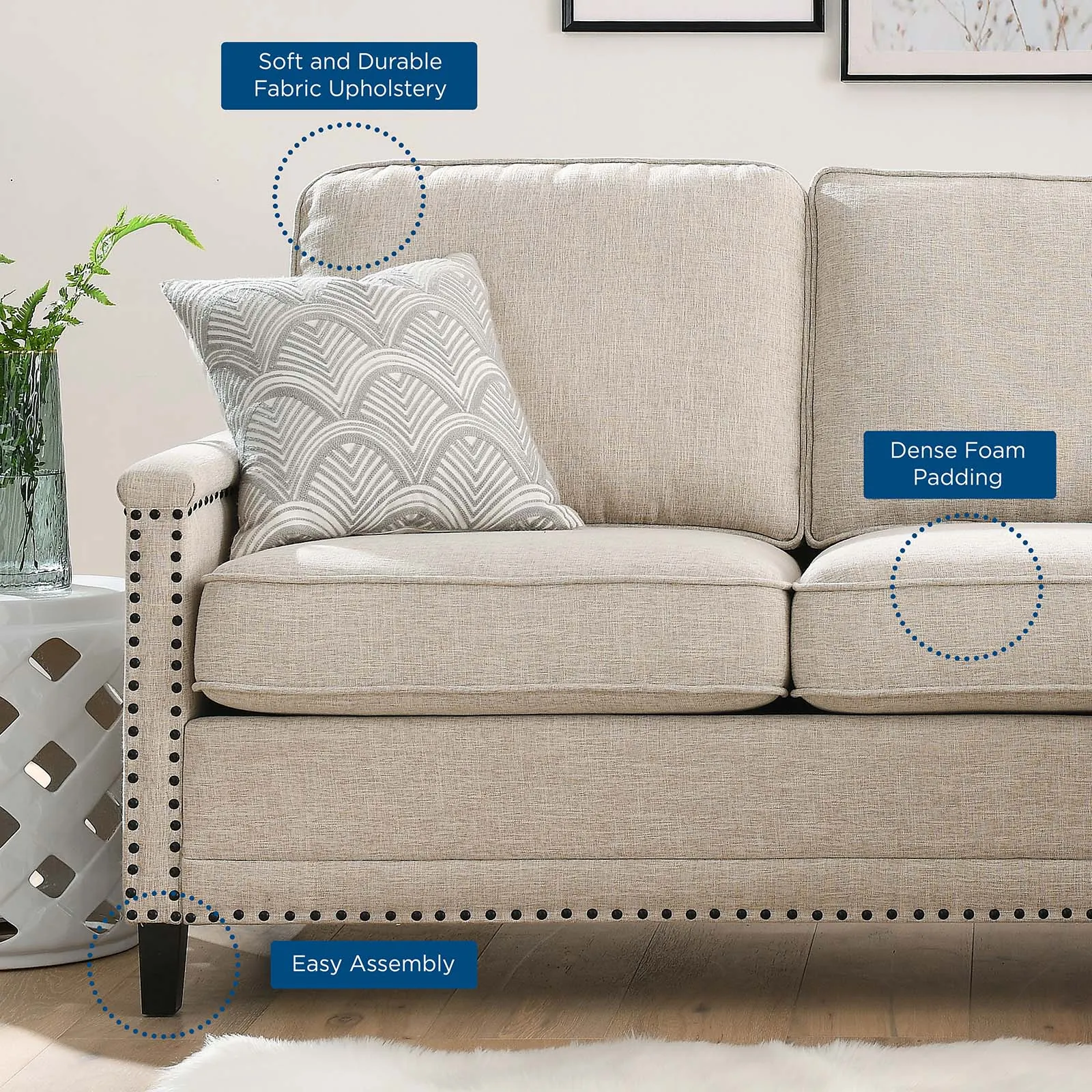 Ashton Upholstered Fabric Sectional Sofa by Modway
