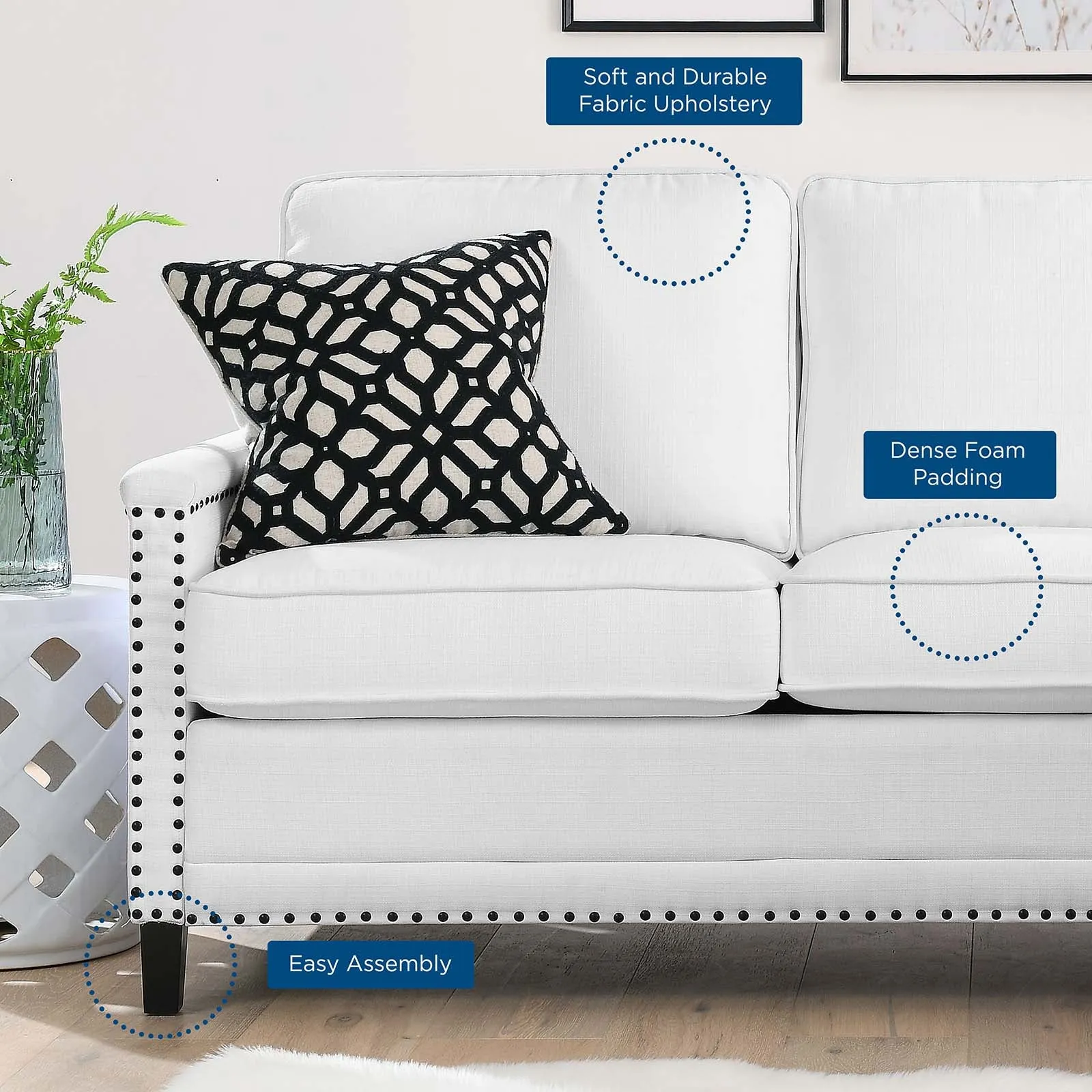 Ashton Upholstered Fabric Sectional Sofa by Modway