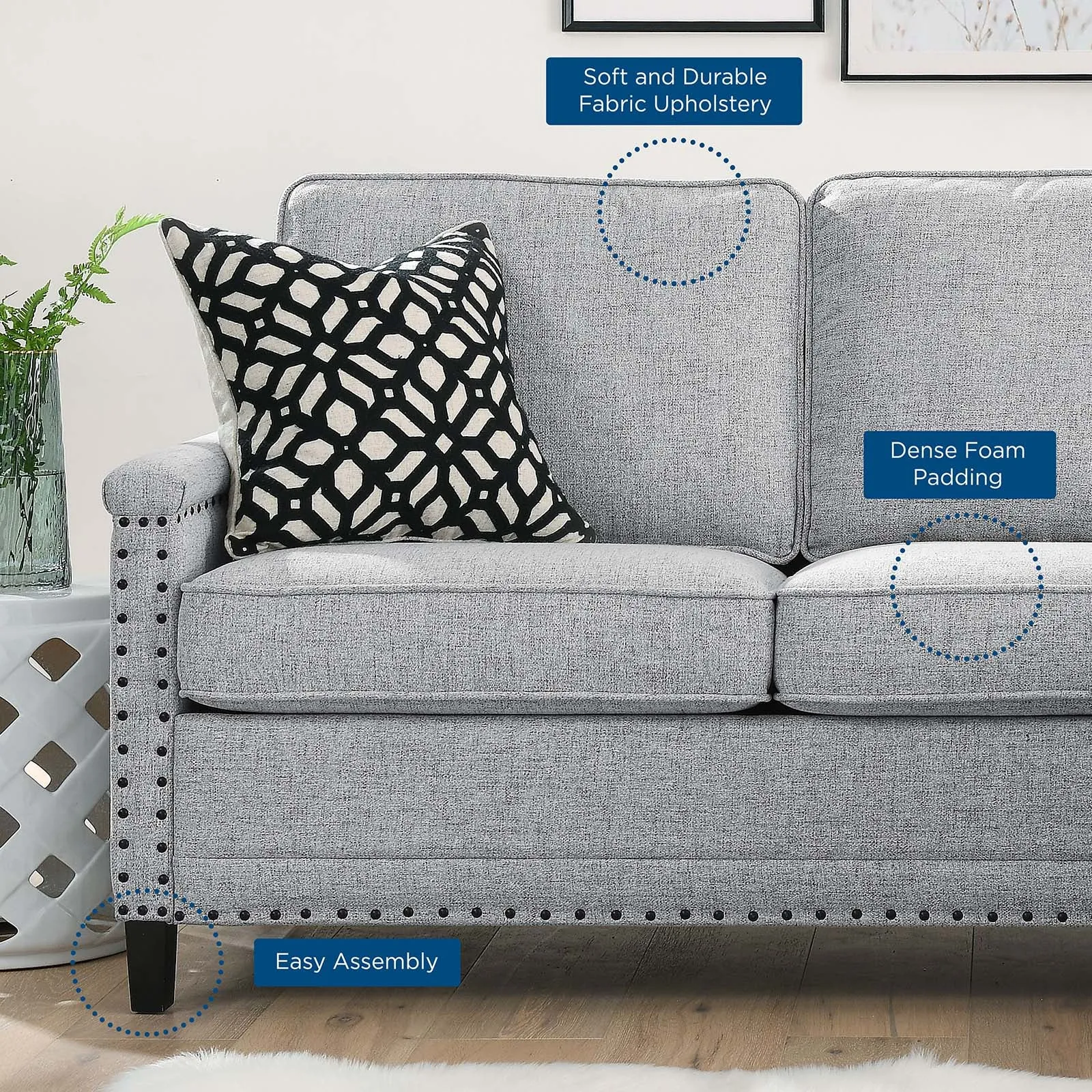 Ashton Upholstered Fabric Sectional Sofa by Modway