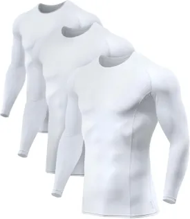ATHLIO Men's UPF 50  Long Sleeve Compression Shirts, Water Sports Rash Guard Base Layer, Athletic Workout Shirt