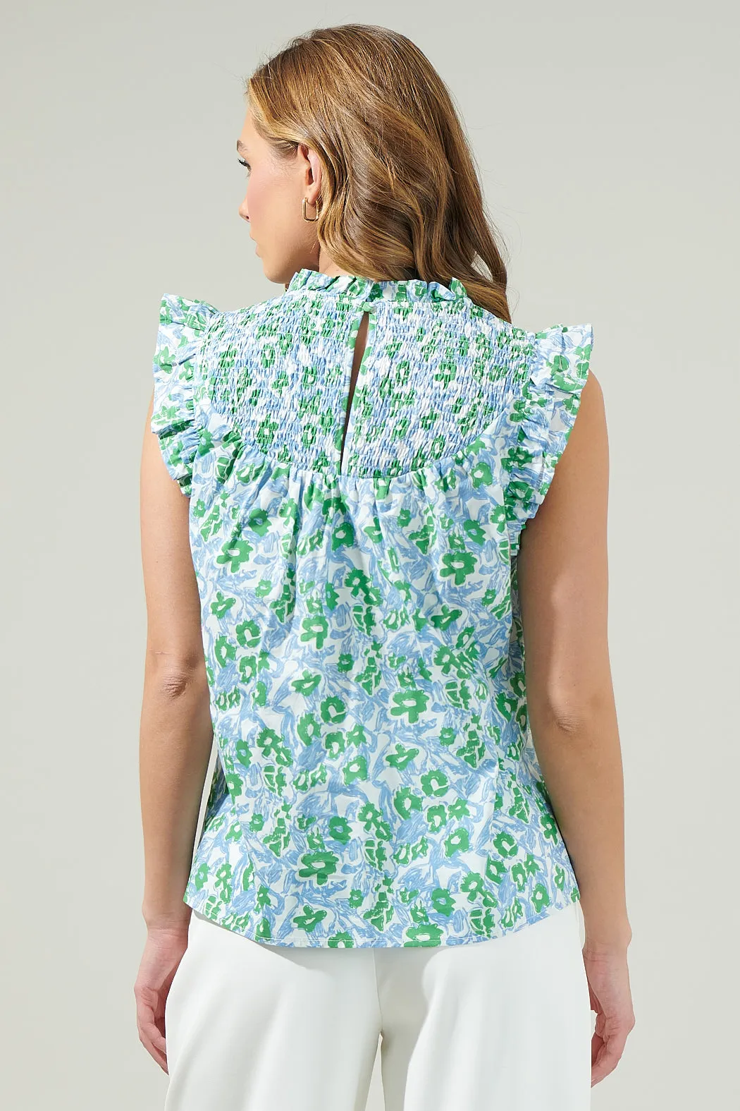 Ayana Floral Ruffle Smocked Top
