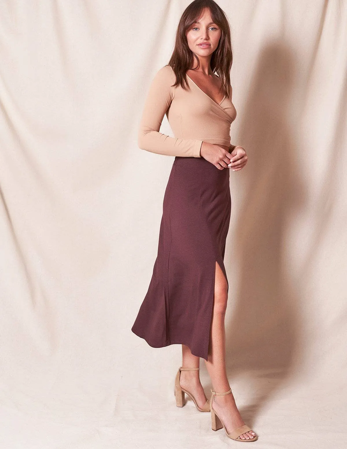Bamboo / Organic Cotton Slit Skirt - XL Only
