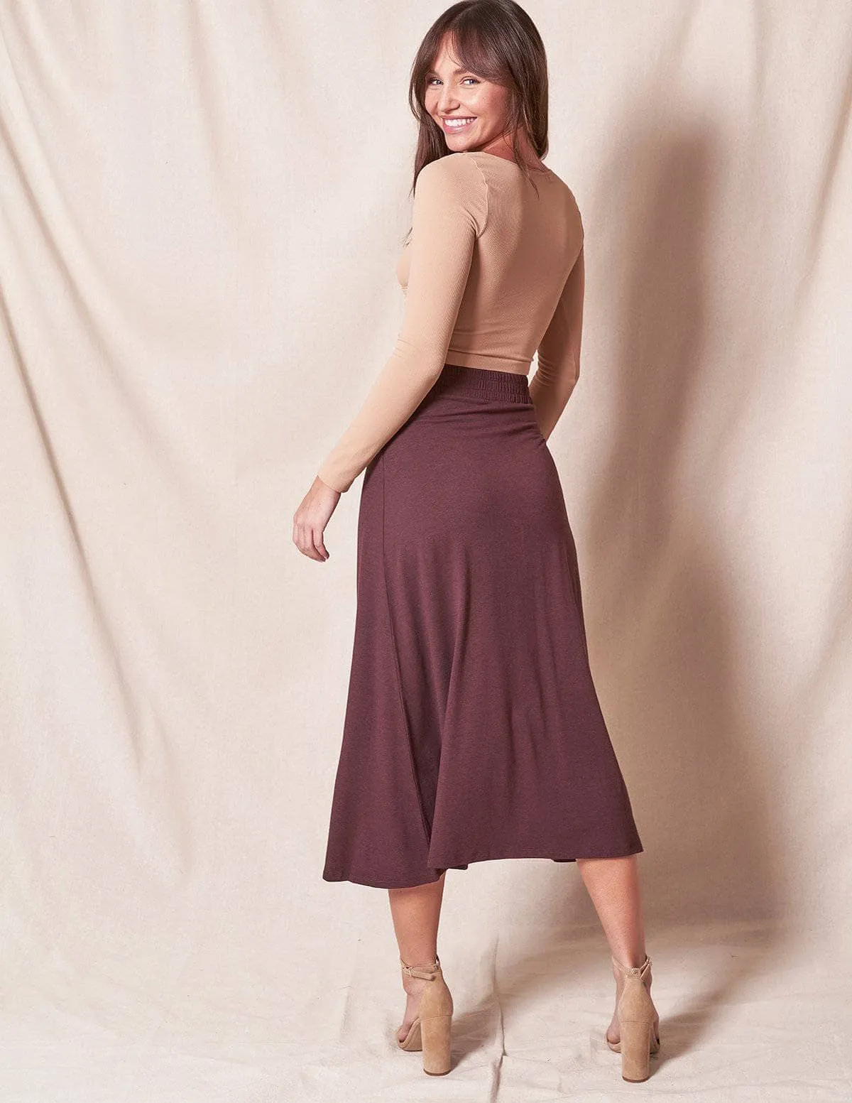 Bamboo / Organic Cotton Slit Skirt - XL Only