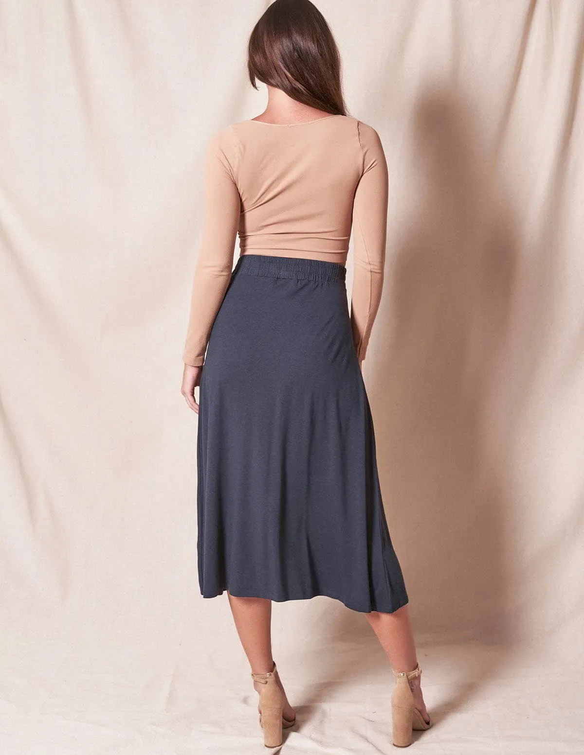 Bamboo / Organic Cotton Slit Skirt - XL Only