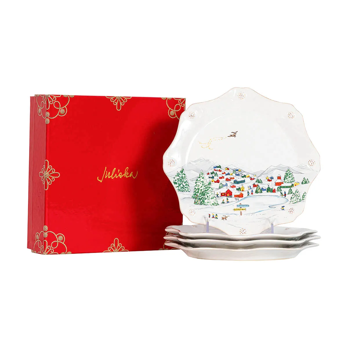 Berry & Thread North Pole Dessert/Salad Plate Assorted Set/4