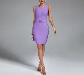 BIEL Round Neck Sleeveless With Belt Bandage Dress