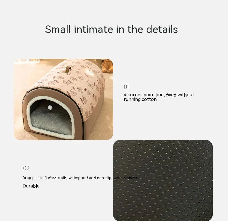 Big Dog Nest Winter Warm Dog House Removable and Washable Dog Bed Seasonal Large Dog House Type Pet Sleeping Supplies, Cat Nest