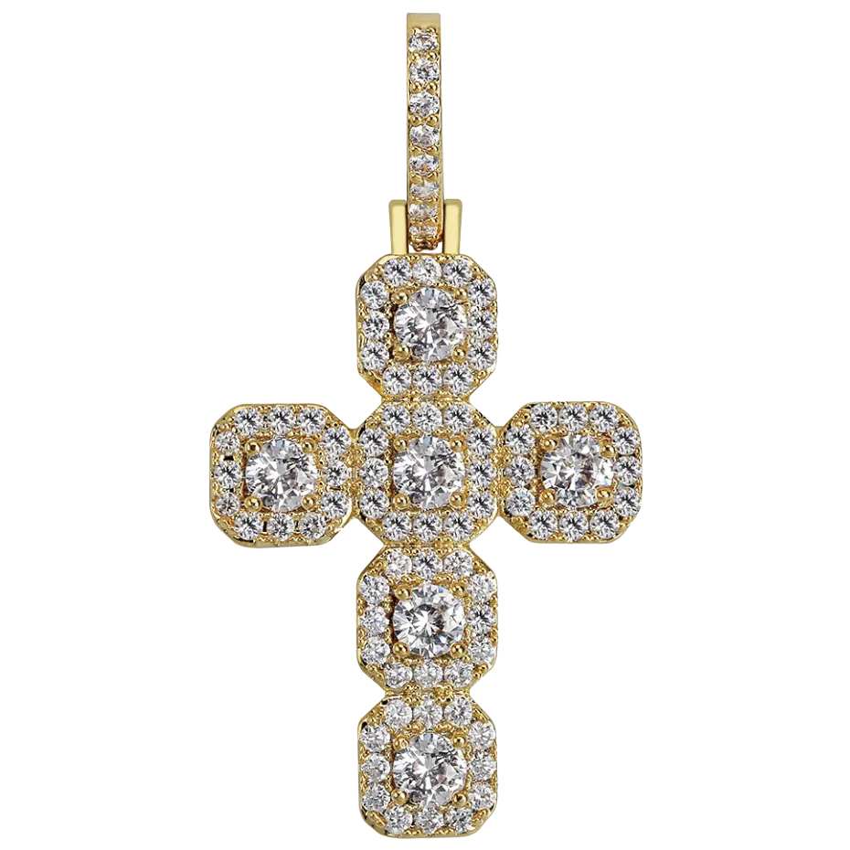 Big Iced Cross Pendant