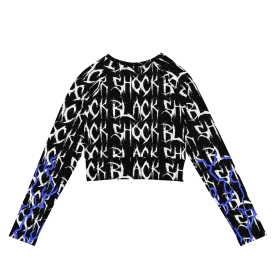 Black Shock Long-Sleeve Crop Top