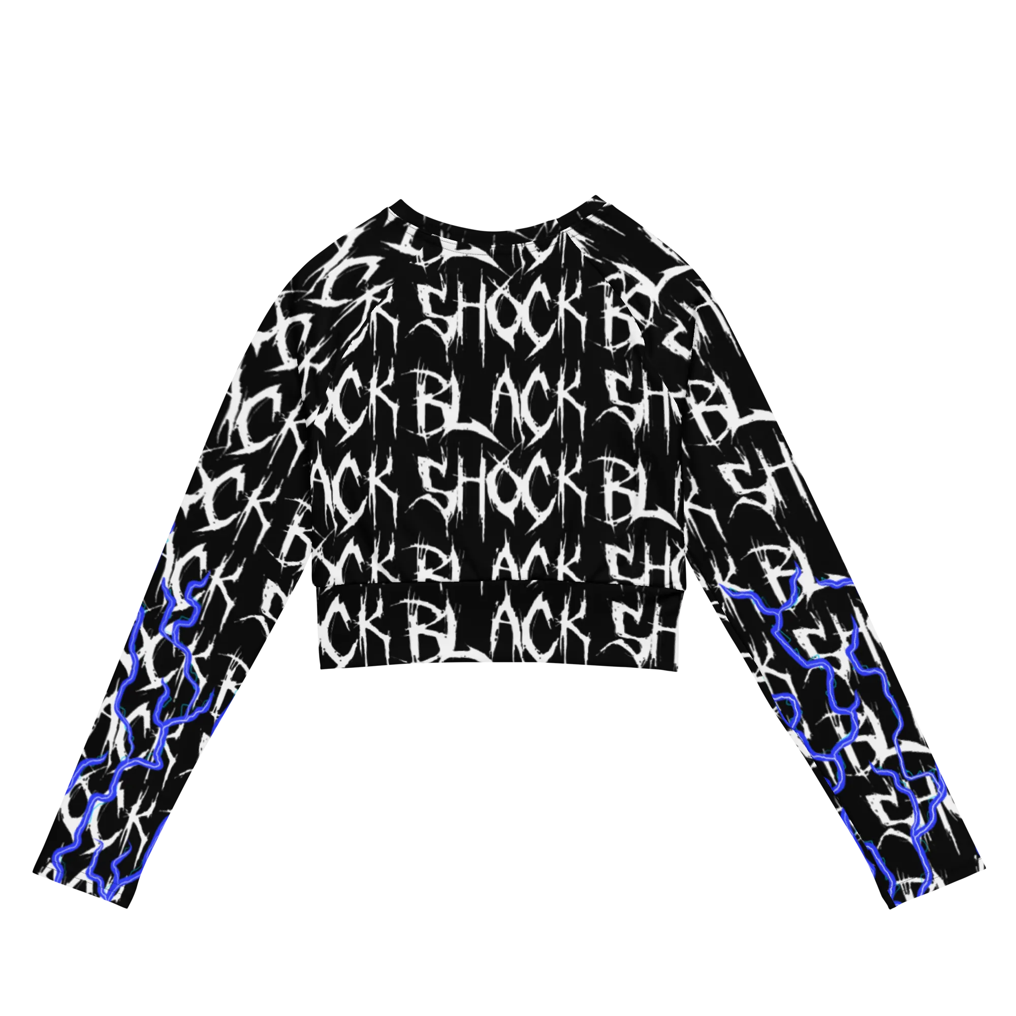 Black Shock Long-Sleeve Crop Top