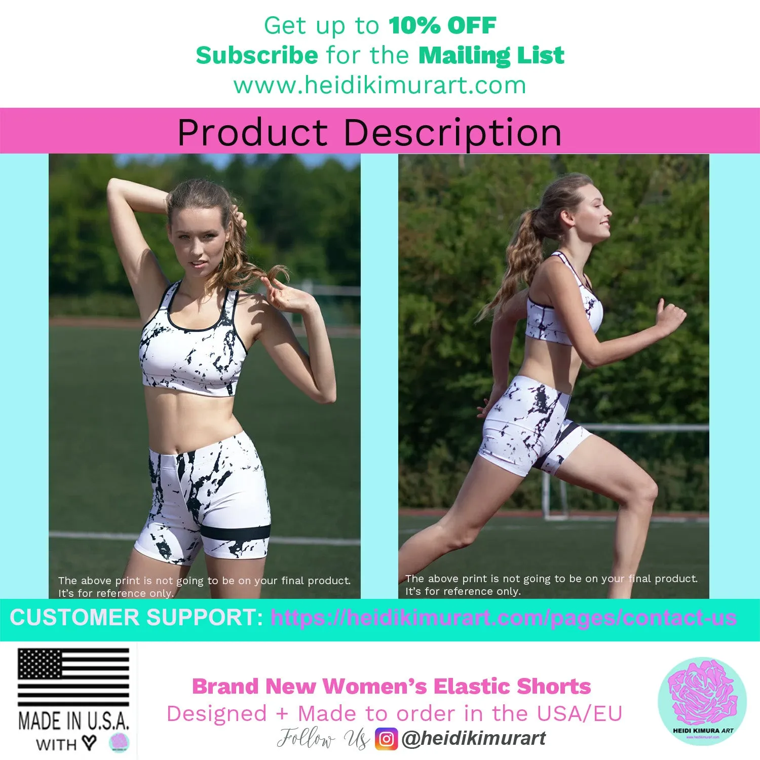 Blue Curvy Women's Shorts, Best White Abstract Wavy Short Gym Tights-Made in USA/EU/MX