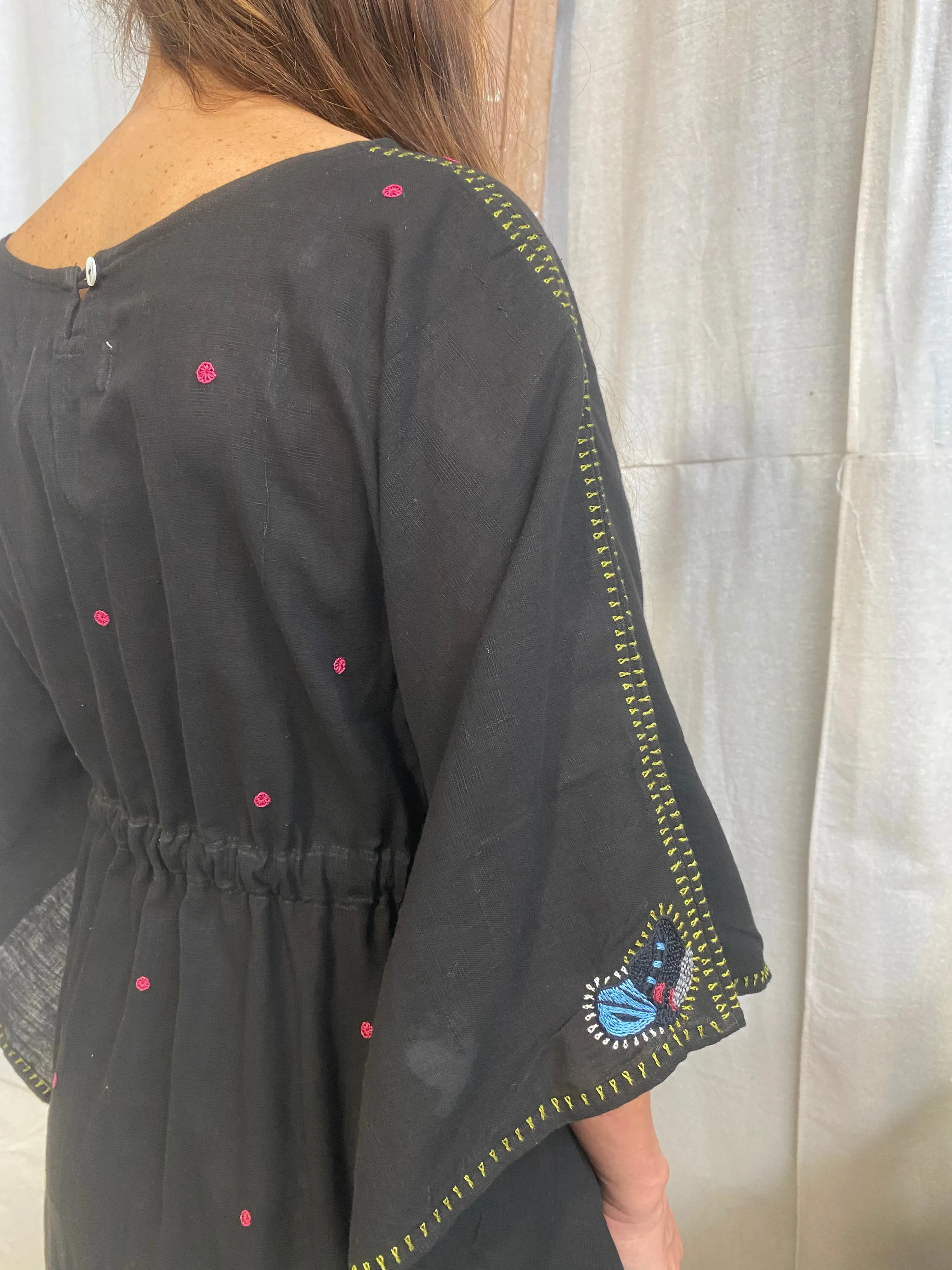 Blue Mormon Party Kaftan – Black