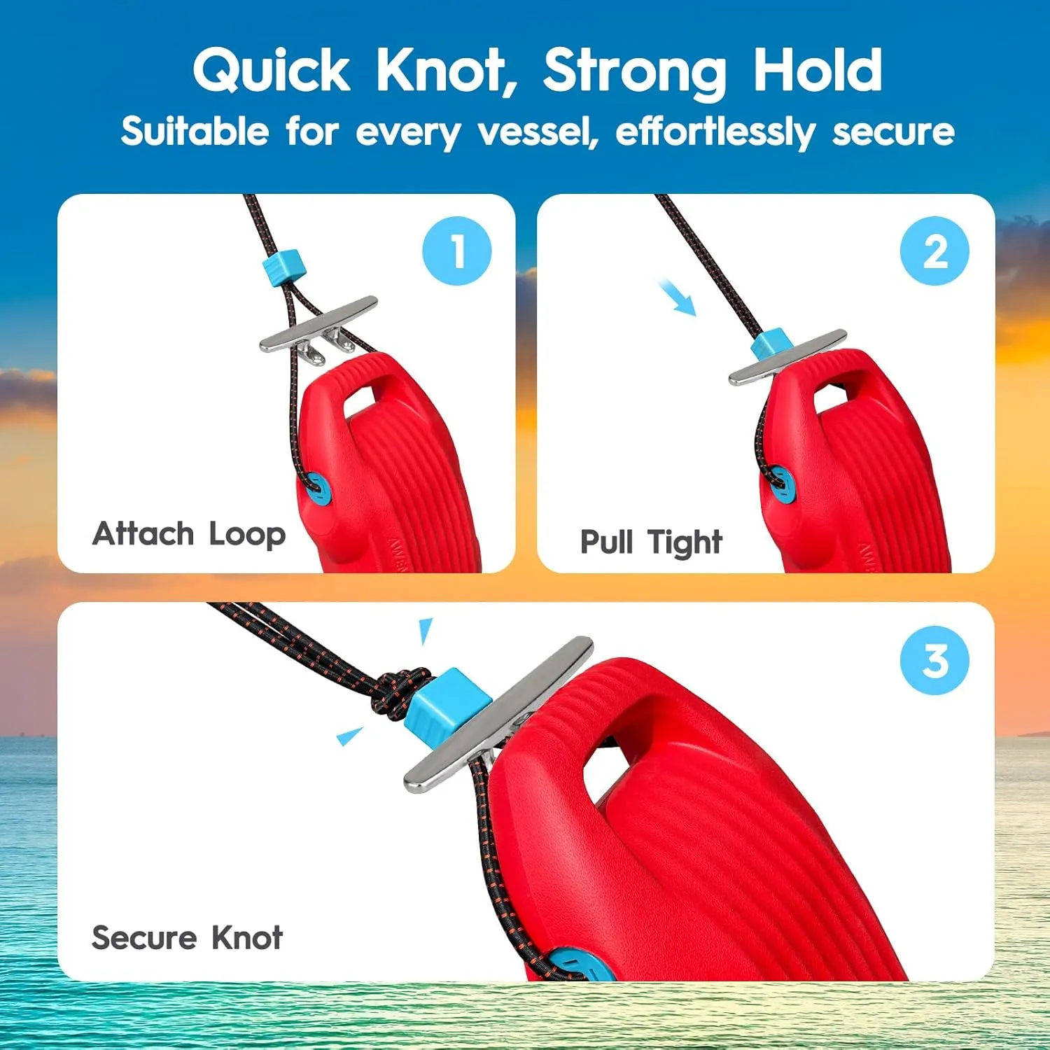 Boat Fenders Easy to Install Bumper for Docking Ideal Fender for Pontoon, Bass, Jet Ski and Fishing Boats