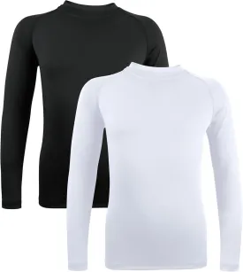 Boys' Girls' Compression Shirt Long Sleeve Moisture Wicking Sports Baselayer for Youth Football Baseball