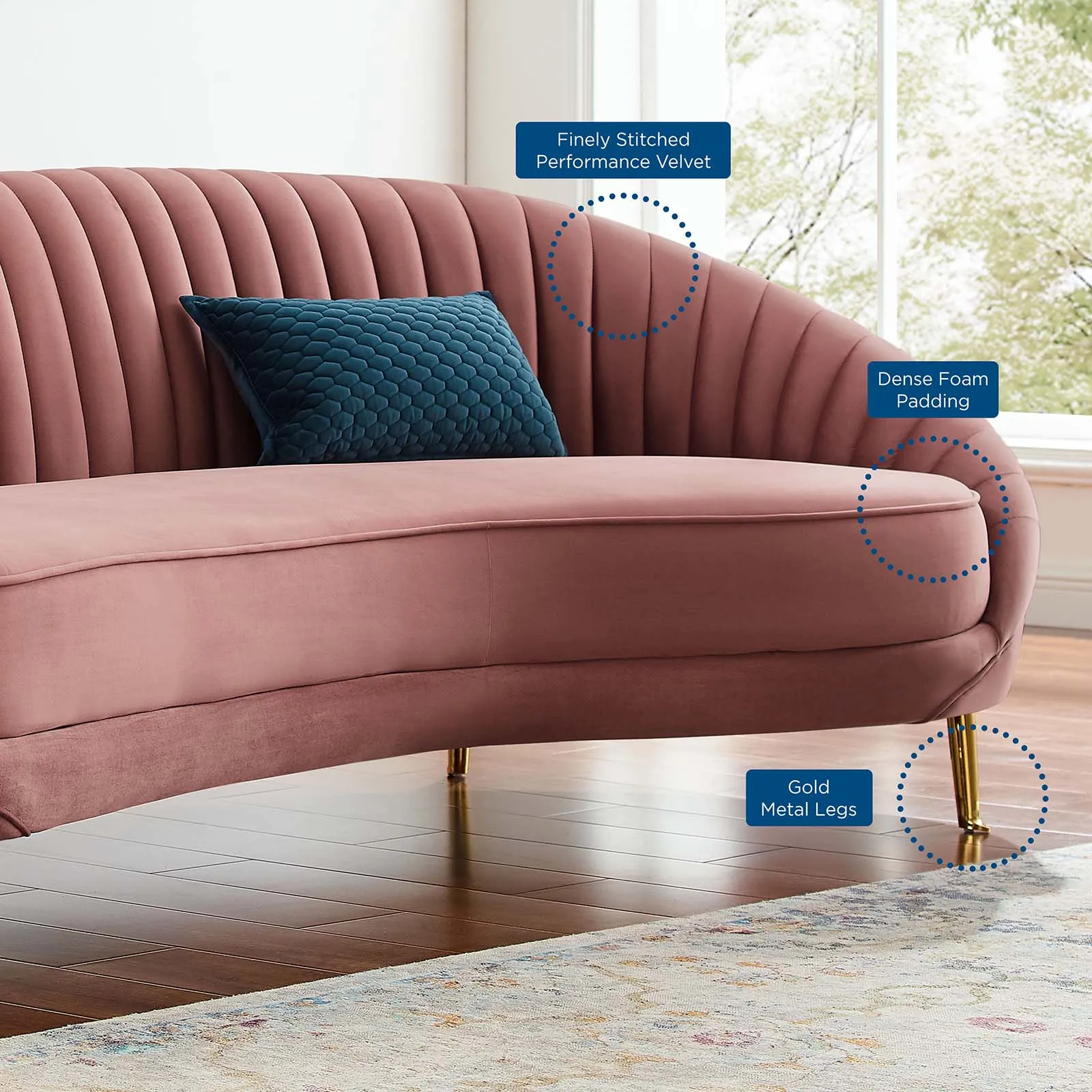 Camber Channel Tufted Performance Velvet Sofa by Modway