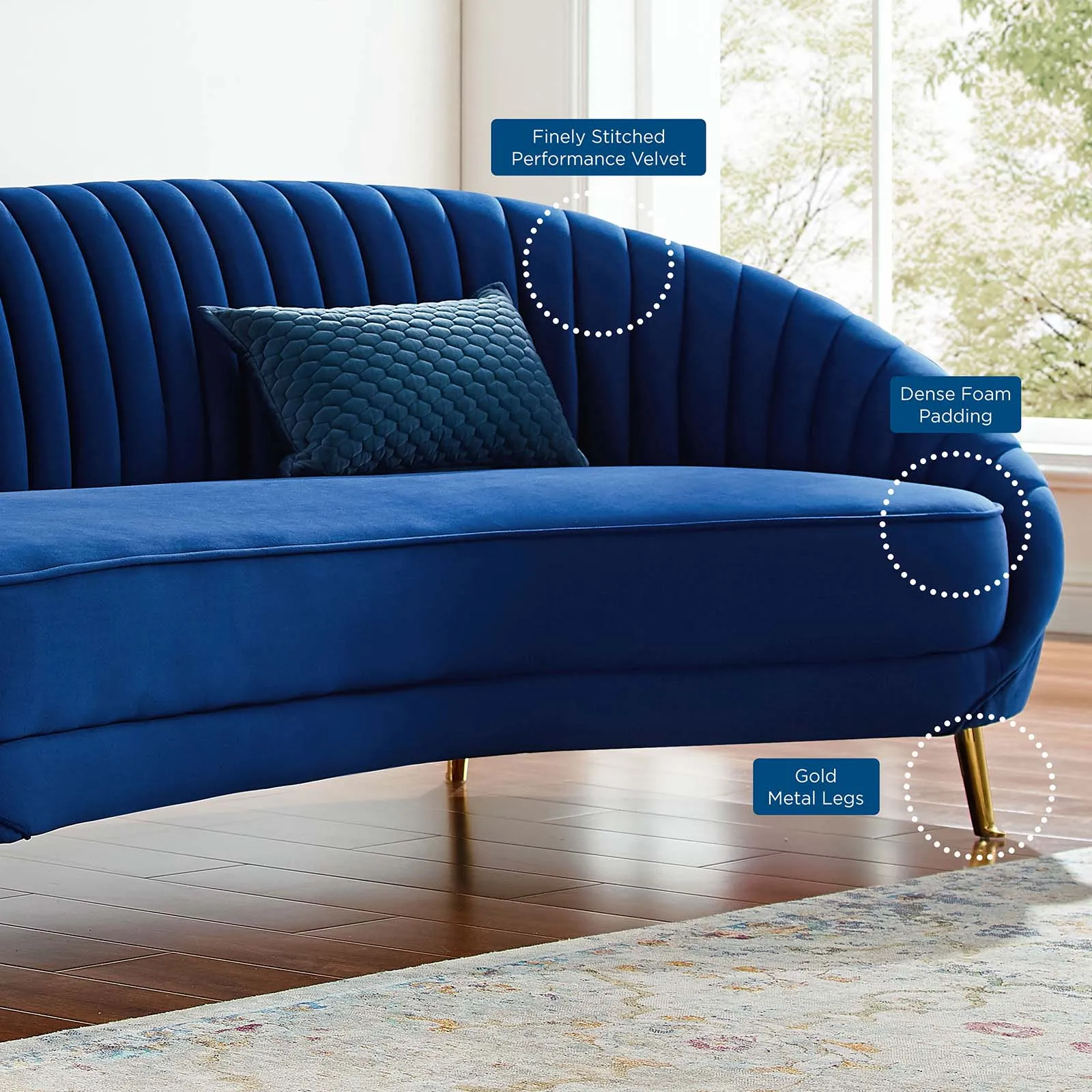 Camber Channel Tufted Performance Velvet Sofa by Modway