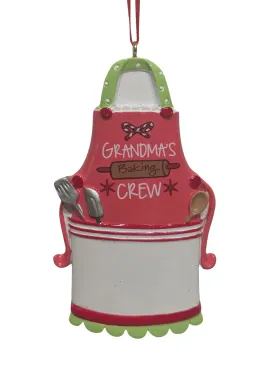 Ceramic Apron Ornament - Grandma's Baking Crew