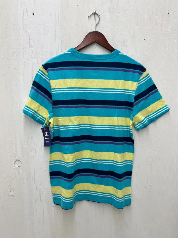 Champion Men's Classic AOP T-Shirt Fresh Stripe Sunb Blue Multi T8754P 407D55 APLJ