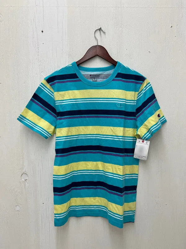 Champion Men's Classic AOP T-Shirt Fresh Stripe Sunb Blue Multi T8754P 407D55 APLJ