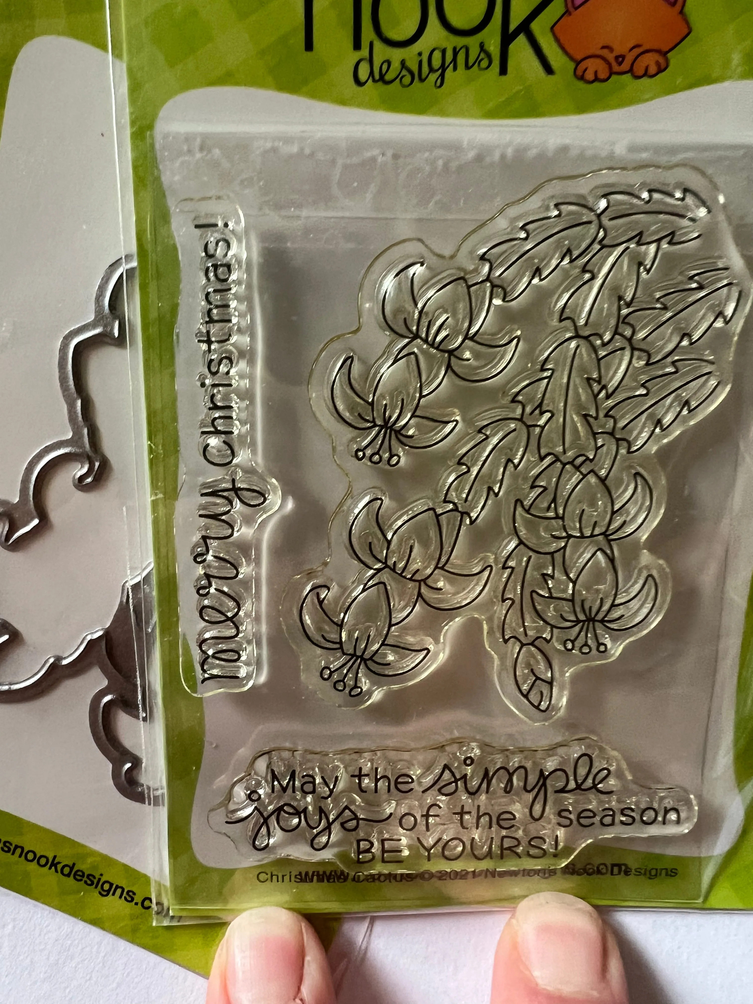 Christmas cactus stamp and die by newtons nook