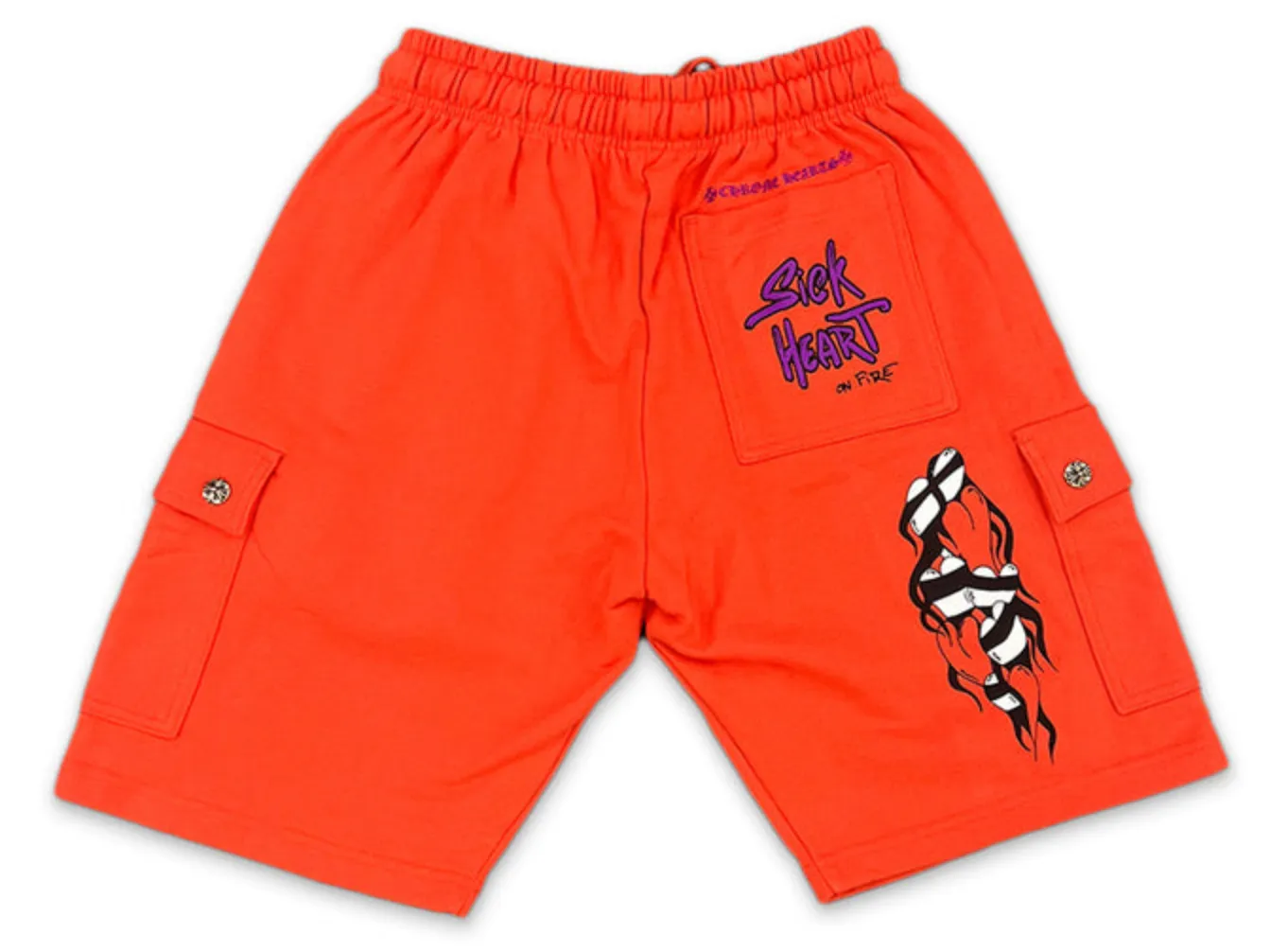 Chrome Hearts Matty Boy Sadistic Lipstick Sick Heart Shorts  Rover Red