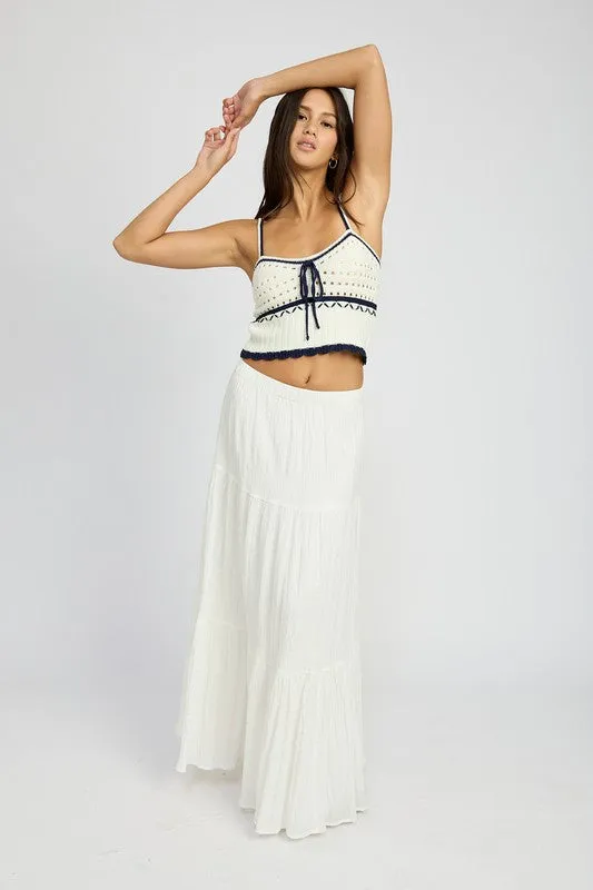 Contrast Crochet Crop
